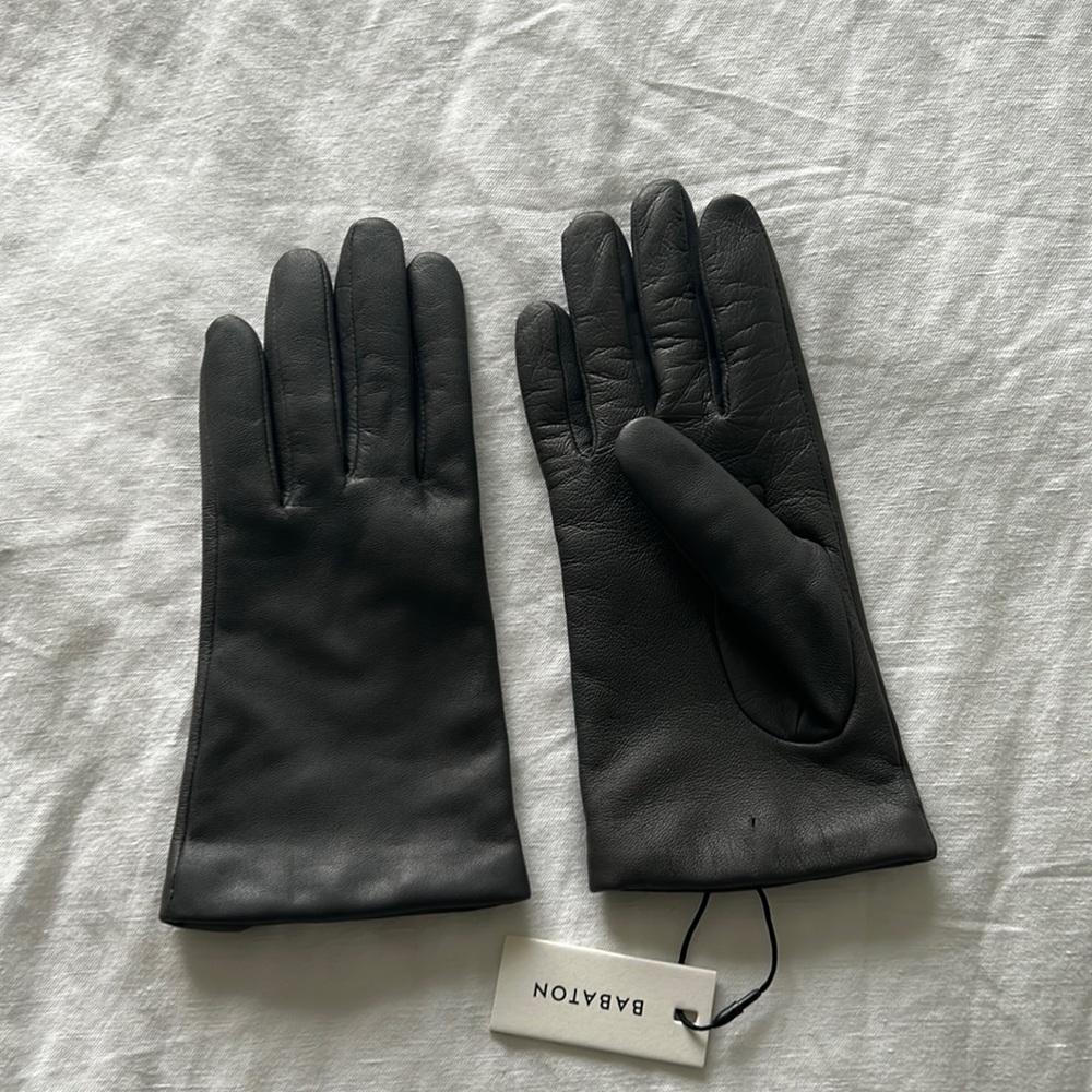 COPY - Leather gloves in charcoal grey